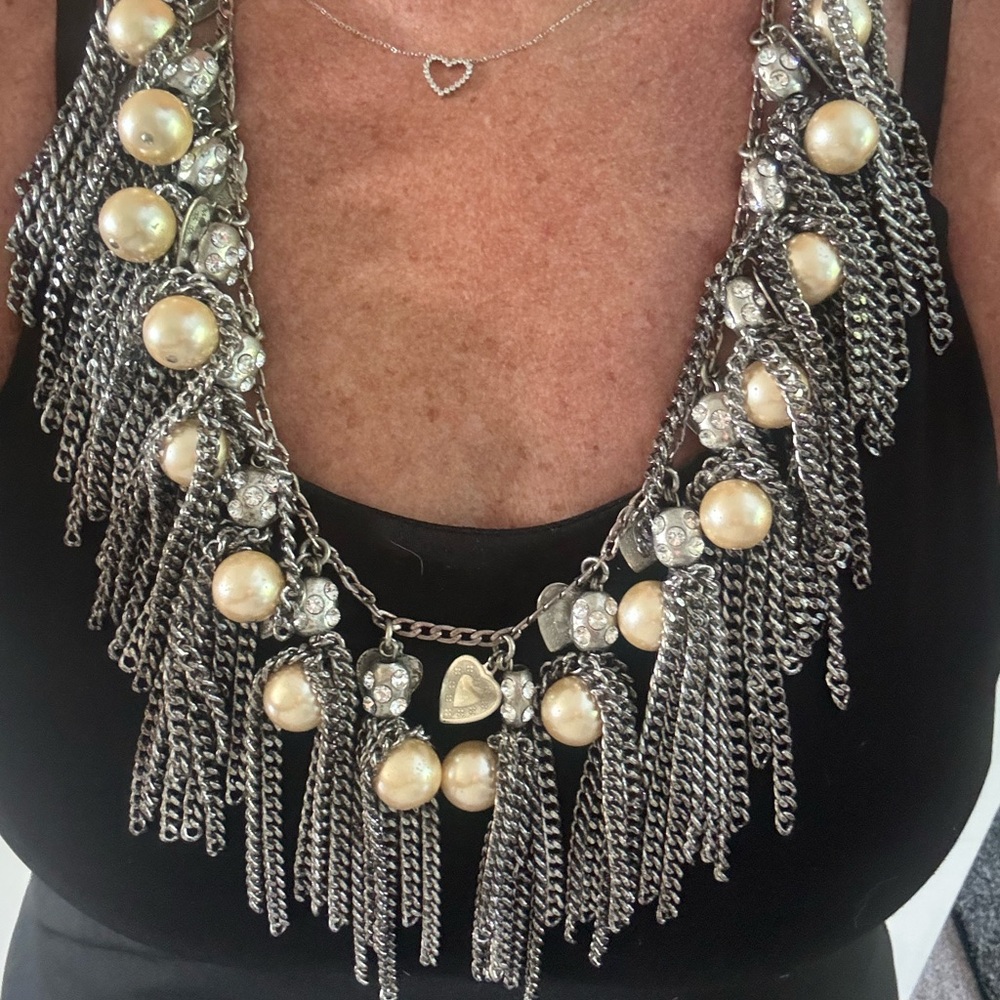 RODRIGO OTAZU Statement Pearl and Silver Necklace